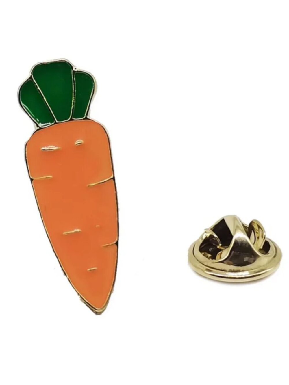 Orange Carrot Pin Badge